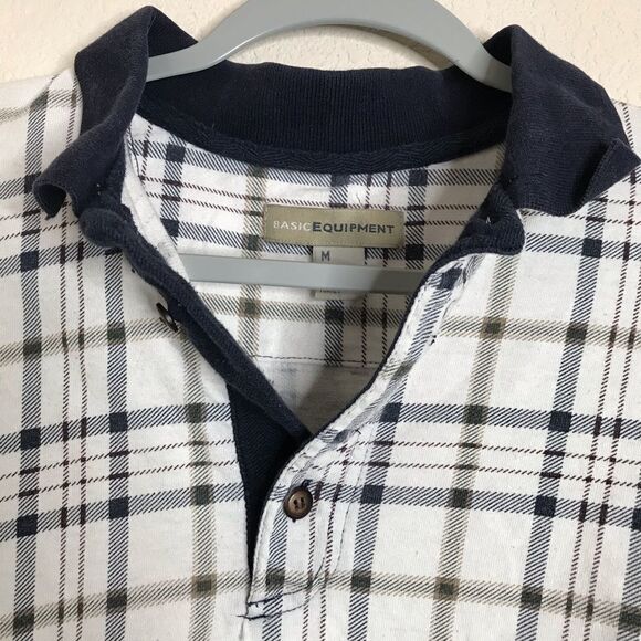 Vintage plaid print long sleeve polo shirt - Picture 2 of 5